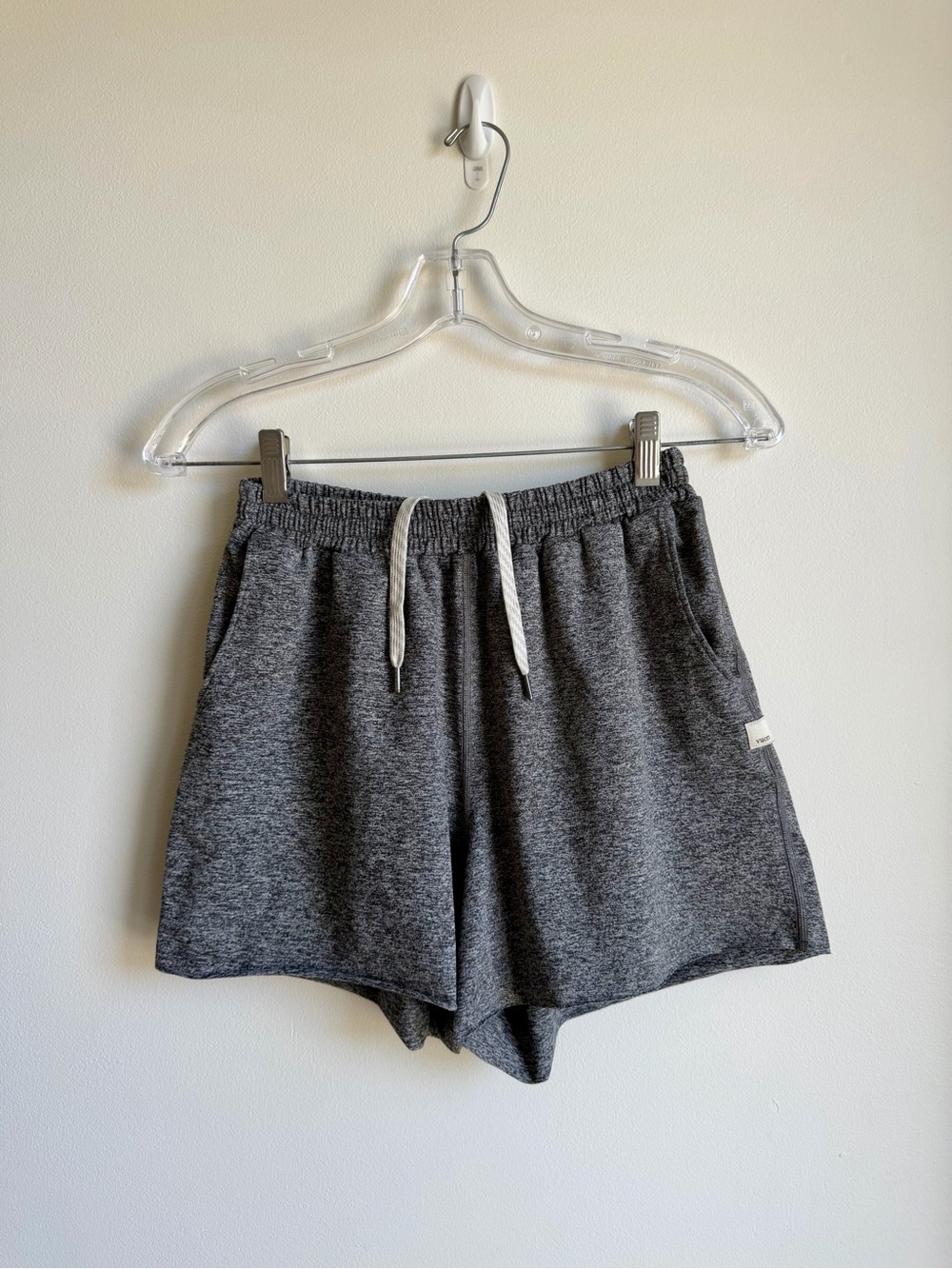 Vuori Women’s Boyfriend Heather Gray Athletic Lounge Shorts with Drawstring